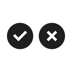 Obraz premium tick cross vector icons, right and wrong, check mark and cross mark