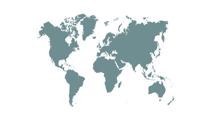 World map. Modern grey vector map. Silhouette map