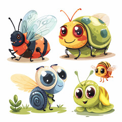 Coloured insects collection