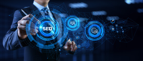SEO Search engine optimisation digital internet marketing concept.