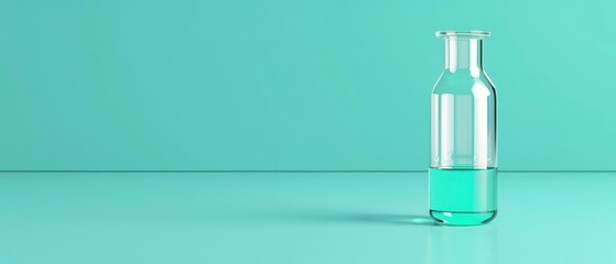 A modern science banner showcasing a single test tube with a minimalist design with copy space