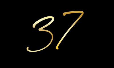  Number Gold Casual Modern Logo