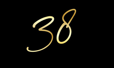  Number Gold Casual Modern Logo
