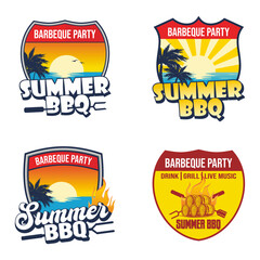 Barbecue party logo,used for party invitation. Vector illustration.