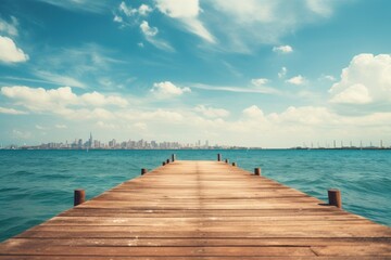 Fototapeta premium Dock sky landscape outdoors.