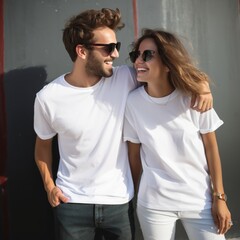 Fototapeta premium T-shirt sunglasses outdoors hipster. 