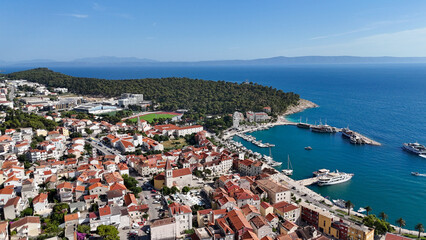 Fototapeta premium croatia makarska drone aerial city balkans adriatic