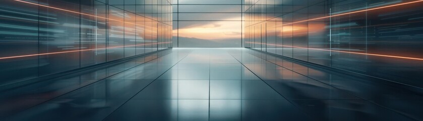 Fototapeta premium Holographic data analysis in a sleek, modern office, futuristic, metallic hues, digital art