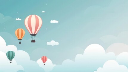 Naklejka premium Hot air balloon festival, colorful balloons, flat design illustration