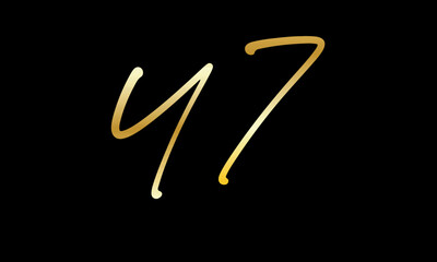  Number Gold Casual Modern Logo