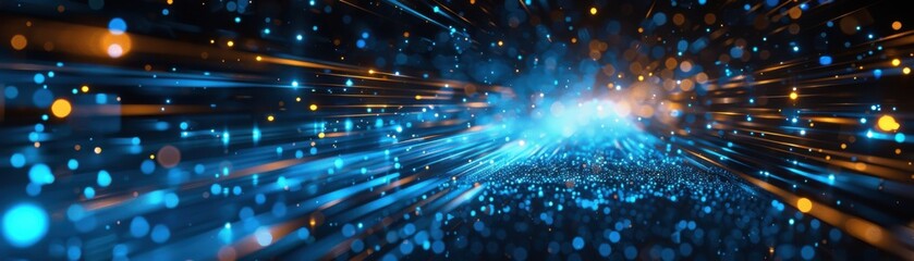 Fototapeta premium Abstract Blue and Orange Light Streaks