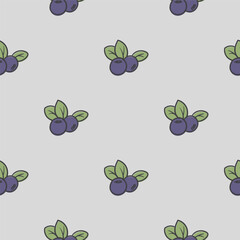Simple seamless pattern with blueberries. The concept of healthy eating and vegetarianism. Endless background for print, gift paper, fabric