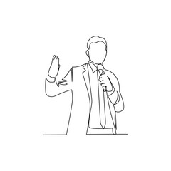 Speker drawn in line art style