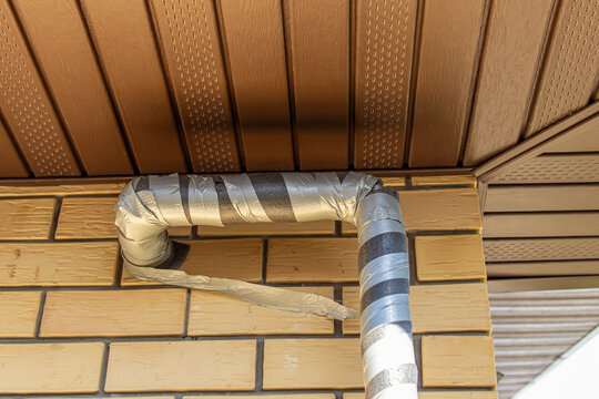 Insulated pipe. Protection of gas or water pipe in country house