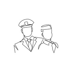 People drawn in line art style