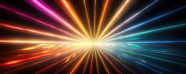 Obraz premium Abstract background with colorful rays of light
