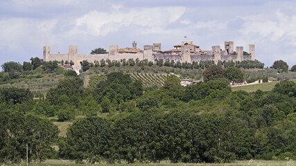 Fototapeta premium View of Monteriggioni, Siena; Tuscany, Italy