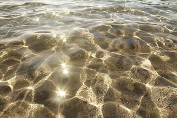 realistic water surface with ripples and caustic light transparent overlay