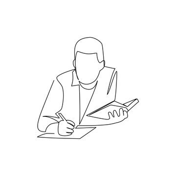 recommend clip art: Student drawn in line art style