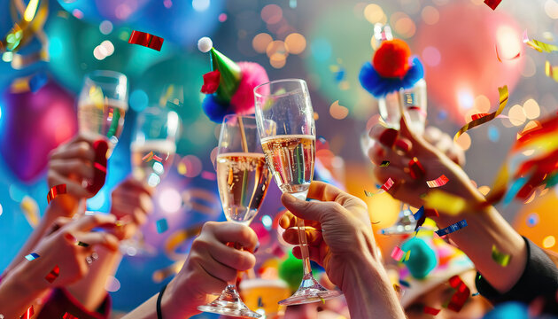 New Year's Eve is the night of silliness and celebration: Picture people dancing and toasting with silly hats and noisemakers