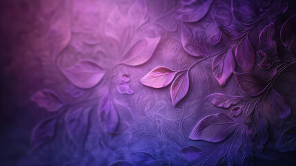 Elegant purple floral background with textured leaves, perfect for design projects, wallpapers, and artistic creations.