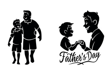 father's day silhoutee vector  art illustration