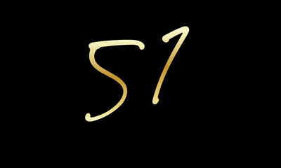  Number Gold Casual Modern Logo