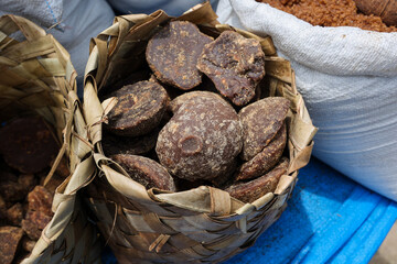Palm Jaggery Karupatti or Karipatti Mittai Alternative To Sugar Tamil Nadu Kerala India Indian. Pana Vellam  made from the extract of palm trees loaded with minerals and vitamins.substitute for sugar