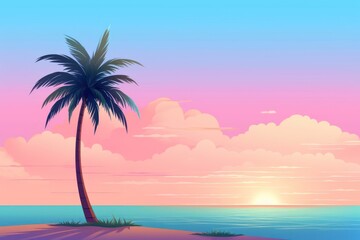 Palm tree landscape outdoors nature.