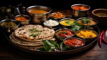 a tray of food including chicken, rice, and vegetables.