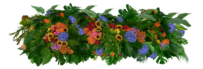 Group of various flowers and leaves with leaves isolated on white background. Creative ideas of spring flowers for weddings and love,PNG