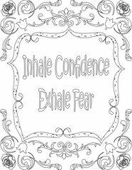 Printable floral coloring page for kids and adults with inspirational quote for self love and self care. it helps to struggle against life to enjoy the tough journey
