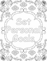 Printable floral coloring page for kids and adults with inspirational quote for self love and self care. it helps to struggle against life to enjoy the tough journey
