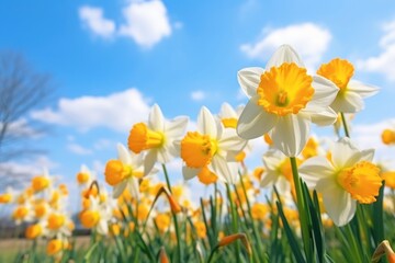 Fototapeta premium Daffodil nature flower landscape.