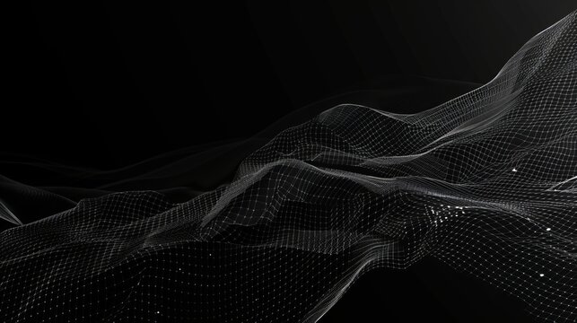 Futuristic wireframe background with plexus effect in vector illustration for modern design
