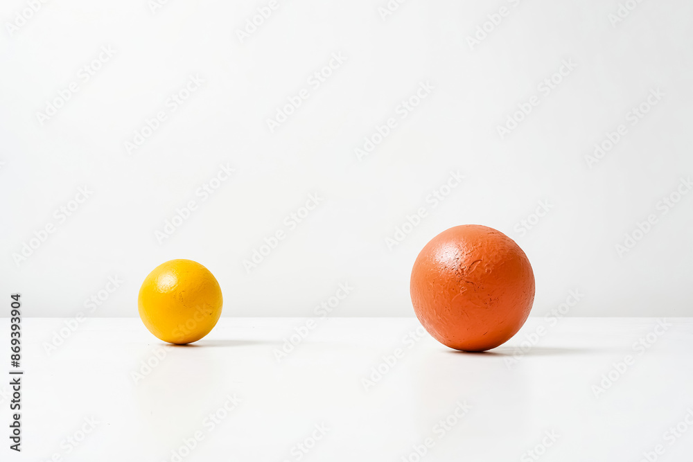 Canvas Prints Yellow and Orange Fruit on White Background