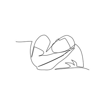 recommend clip art: Sleeping man drawn in line art style