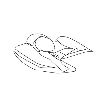 recommend clip art: Sleeping woman drawn in line art style