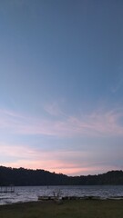 Bali Indonesia : sunset over the lake Tamblingan