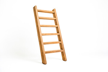 Wooden Ladder Isolated on White Background