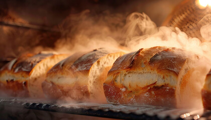 The bakery is the aroma of freshly baked bread: Visualize the steam rising from a loaf of bread as it comes out of the oven, symbolizing the inviting aroma of a bakery