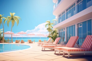 Obraz premium Hotel architecture furniture outdoors.