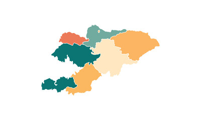 Fototapeta premium Map of kyrgyzstan isolated modern colorful style. for website layouts, background, education, precise, customizable, Travel worldwide, map silhouette backdrop, earth geography, political, reports. 