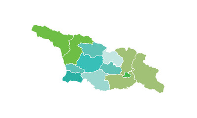 Map of Georgia isolated modern colorful style. for website layouts, background, education, precise, customizable, Travel worldwide, map silhouette backdrop, earth geography, political, reports. 