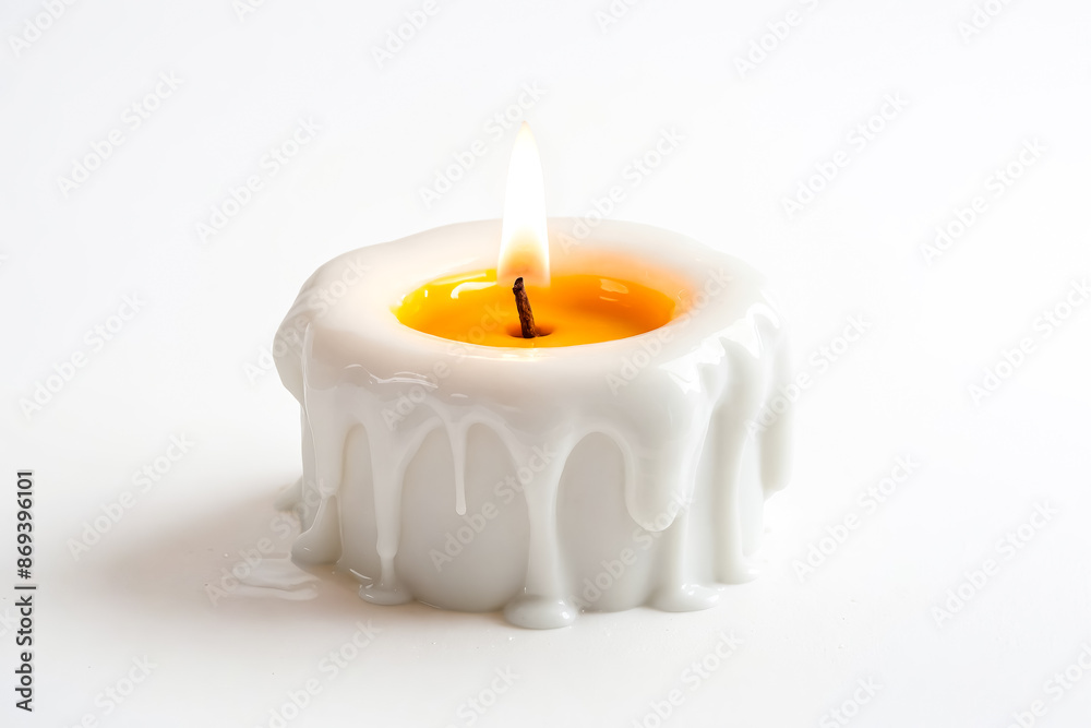 Poster Melted Candle with Yellow Wax