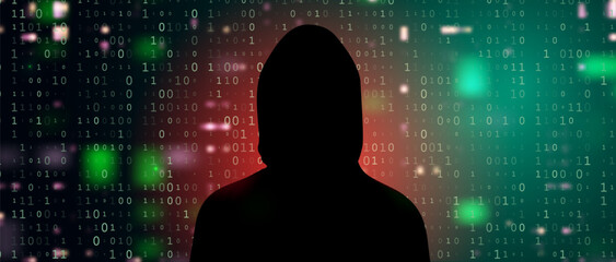 Digital Binary Code on Dark Red Background. Hacking © WhataWin