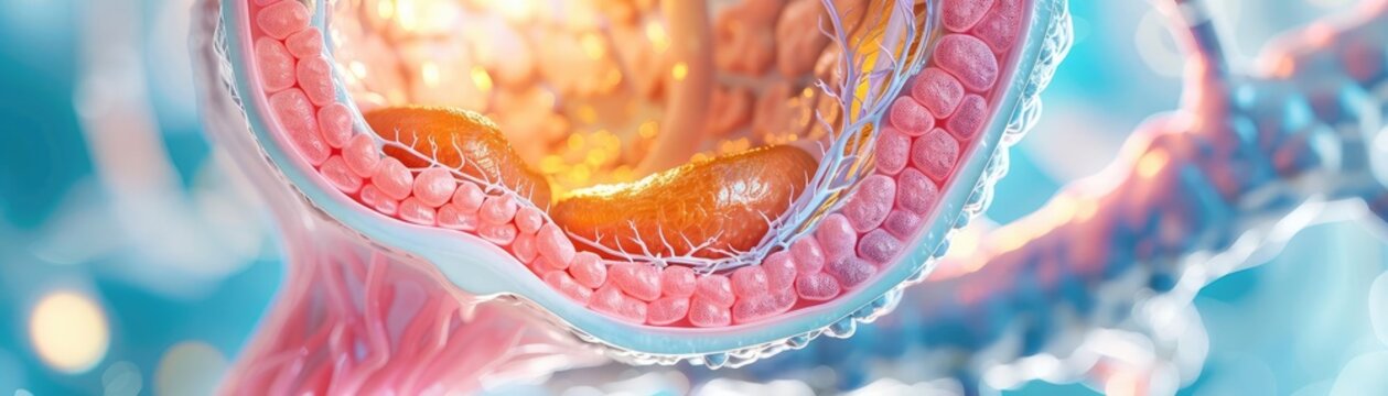 Cross-section of the bladder showing urine storage zones, detailed anatomy, bladder function