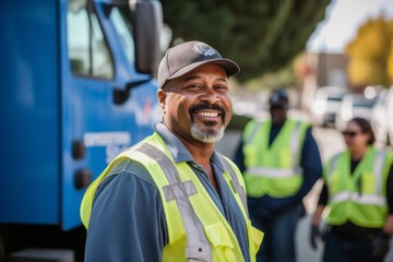 Portrait of a middle aged male sanitation worker