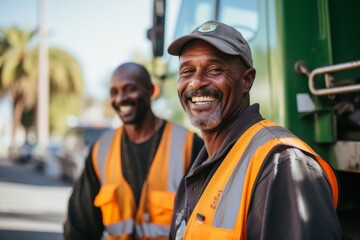 Obraz premium Portrait of a middle aged male sanitation worker