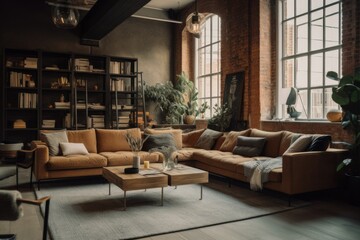 Loft interior living room